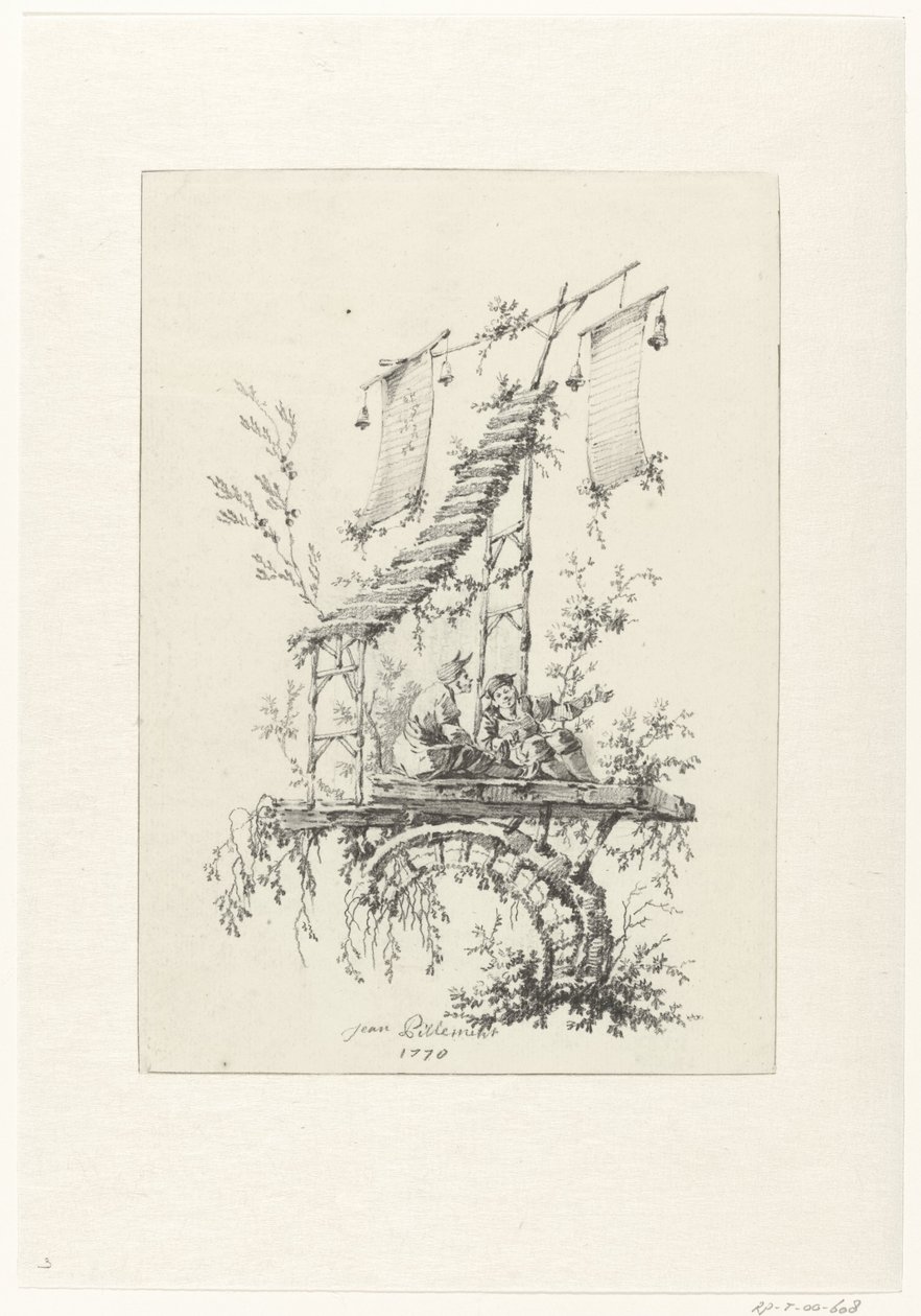 Ornamentale compositie in chinoiserie-stijl Ornamentale ontwerpen in chinoiserie-stijl voor Deuxième Cahier de six Baraques Chinoises (series title)   1357021   no       norwegian Successfully Translated  Original: The Brine Maiden Matsukaze, early 18th ce av Jean Baptiste Pillement