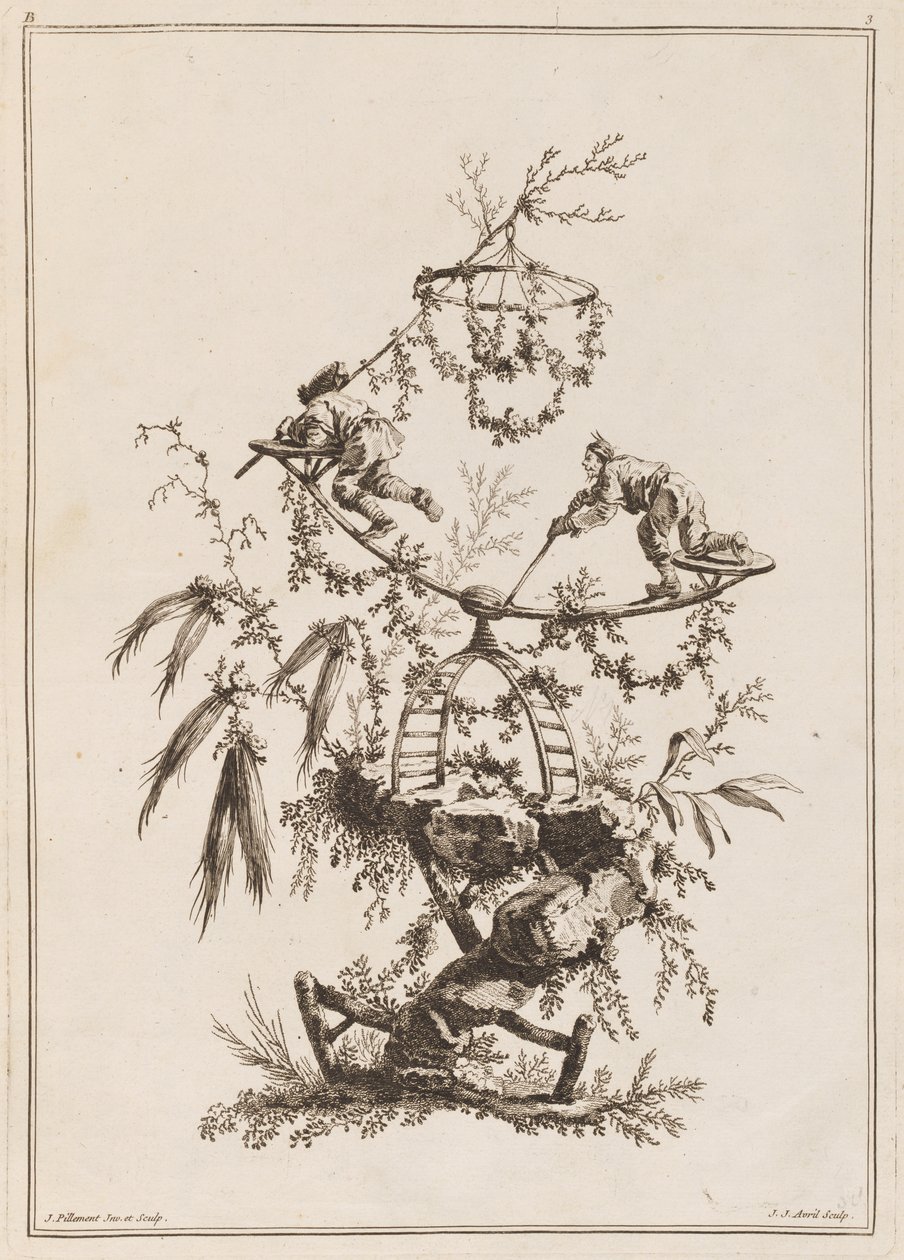 Plate 3, "Chinese Whiteboard Notebook" av Jean Baptiste Pillement