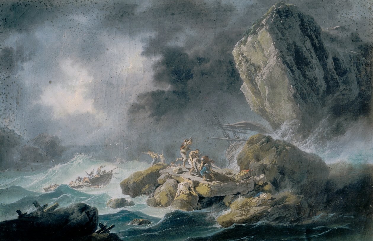 Storm og forlis av Jean Baptiste Pillement