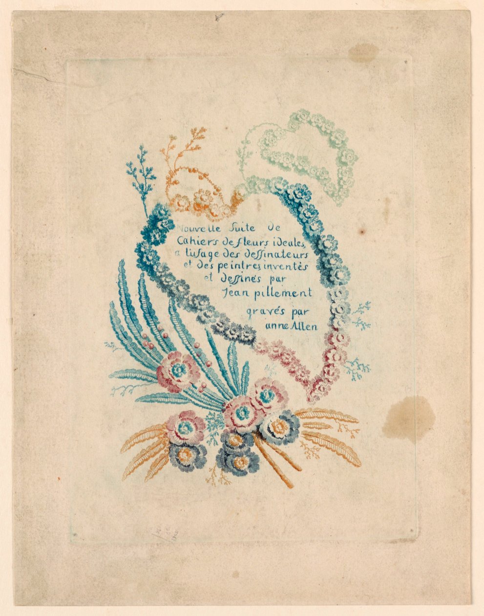 Tittelside for "Nouvelle Suite de Cahiers de fleurs iéales" av Jean Baptiste Pillement