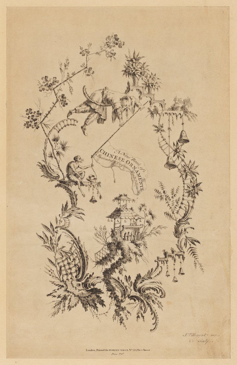 Tittelside, fra "A New Book of Chinese Ornaments" av Jean Baptiste Pillement
