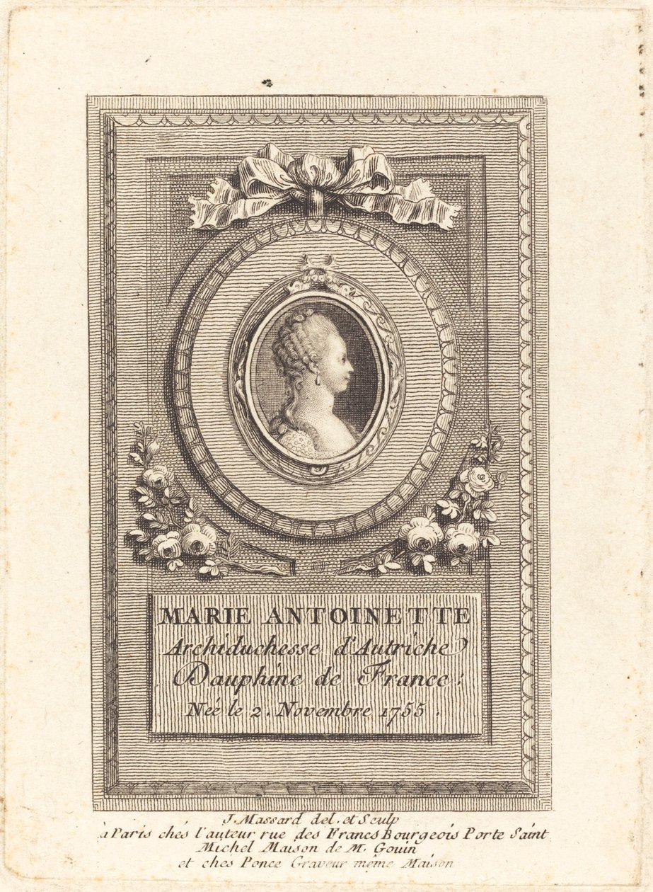 Marie Antoinette av Jean Baptiste Raphael Urbain Massard