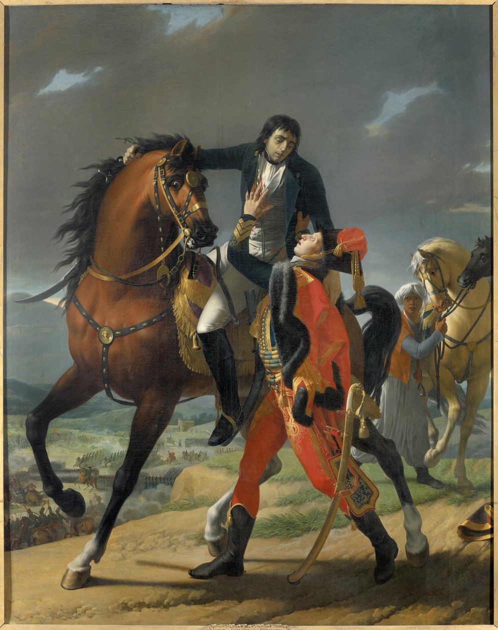 General Louis Charles Antoine Desaix døde i slaget ved Marengo 14. juni 1800 av Jean Baptiste Regnault
