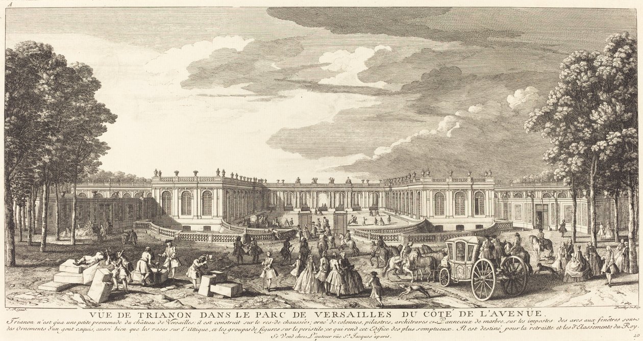 Utsikt over Trianon i Versailles-parken fra Cote de l