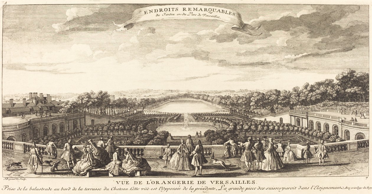 Utsikt over Orangeriet i Versailles av Jean Baptiste Rigaud