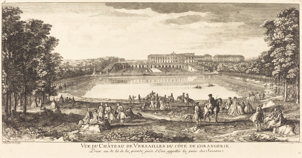 Utsikt over slottet i Versailles fra Cote de l
