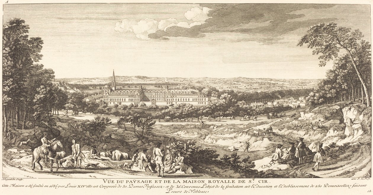 Utsikt over landskapet til kongehuset Saint Cir av Jean Baptiste Rigaud