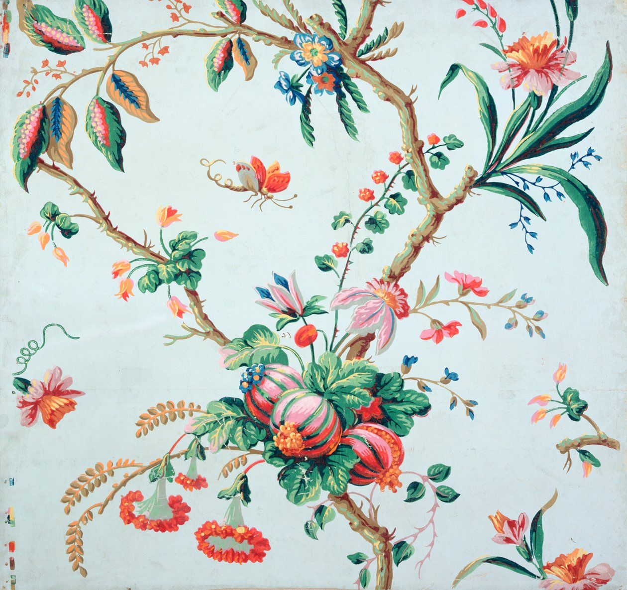 Blomster tapetdesign av Jean Baptiste Réveillon