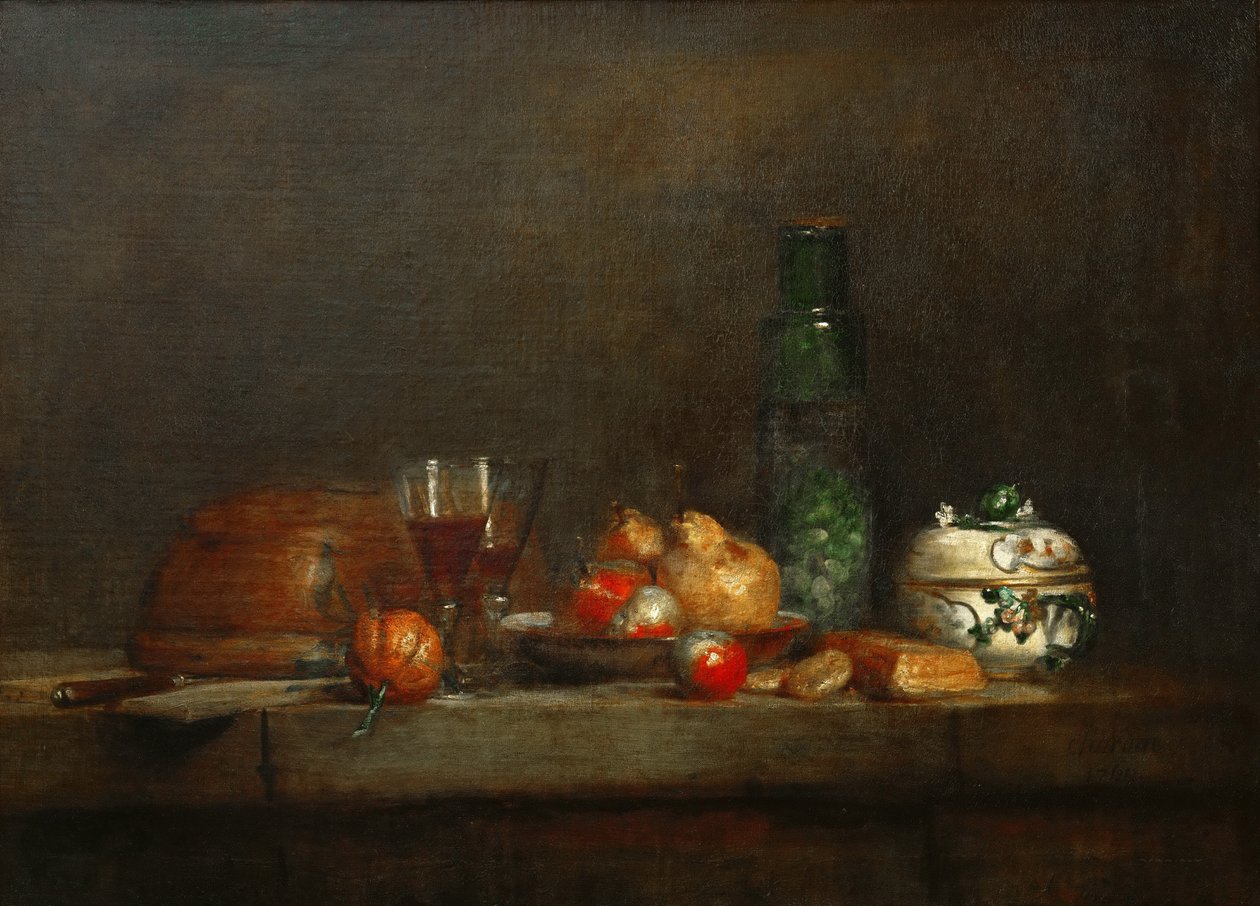 En skål med oliven av Jean Baptiste Simeon Chardin