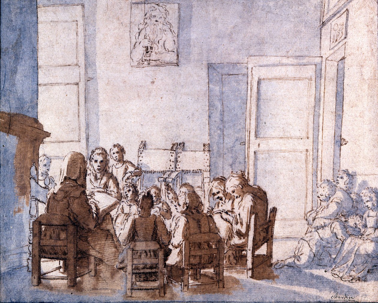 Tegning av Jean Baptiste Chardin (1699-1779), Musee Glauco Lombardi, Parma. av Jean Baptiste Simeon Chardin