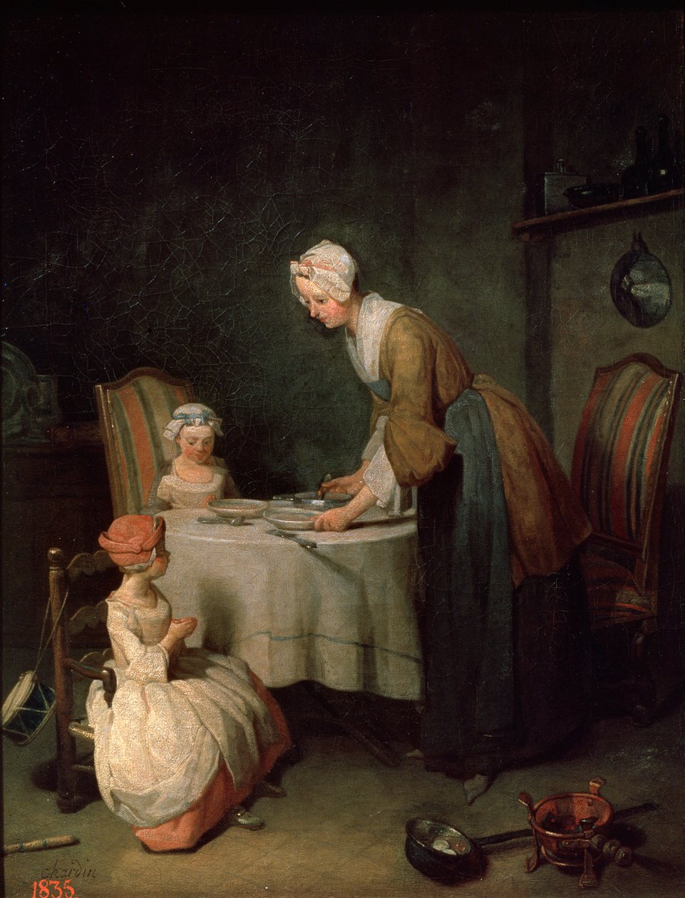 Grace Before Dinner Benedicity, 1744. av Jean Baptiste Simeon Chardin