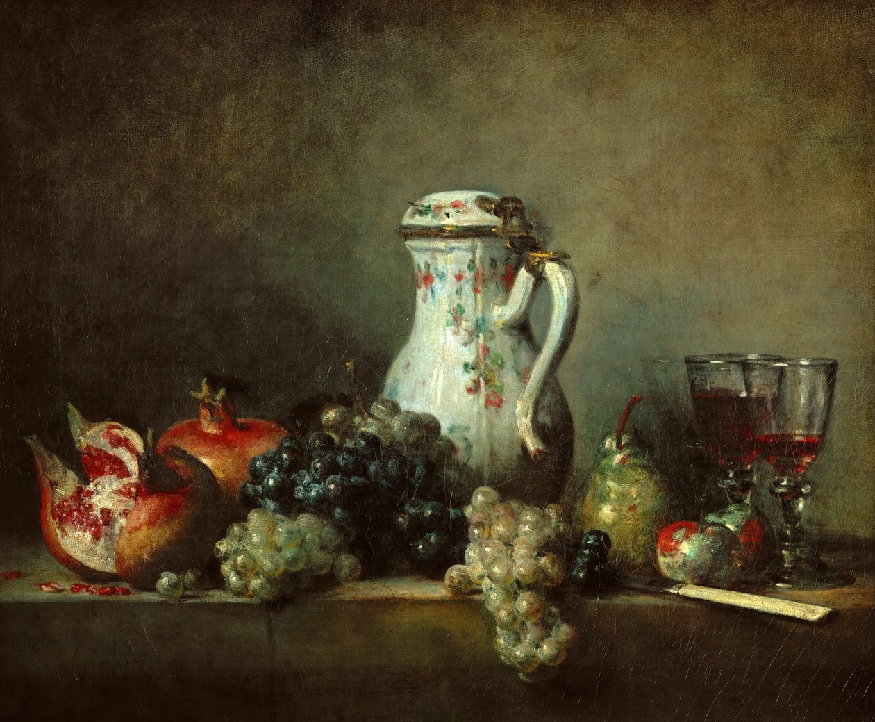 Druer og granatepler av Jean Baptiste Simeon Chardin