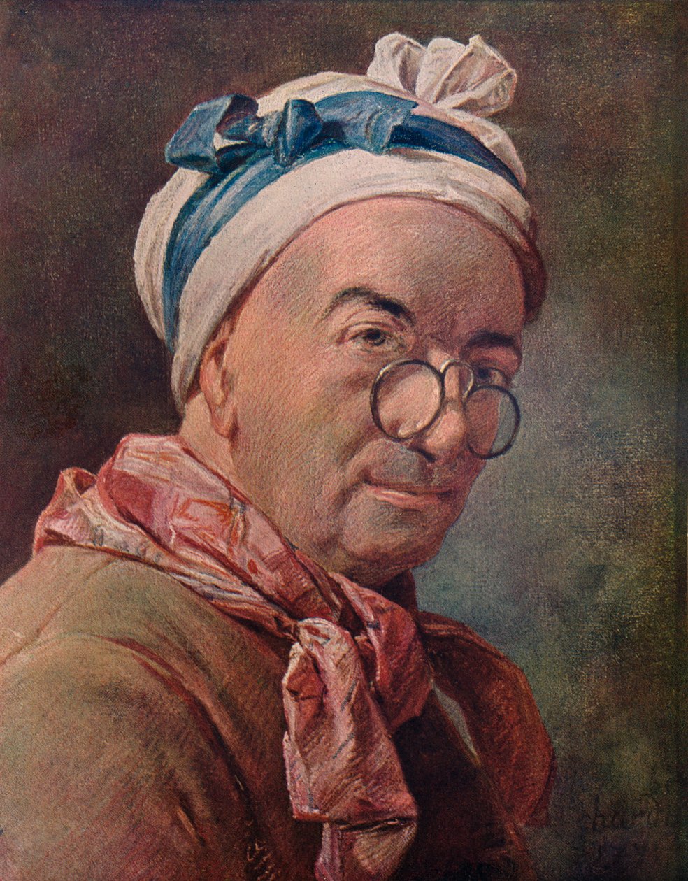 Selvportrett i briller, 1771 av Jean Baptiste Simeon Chardin