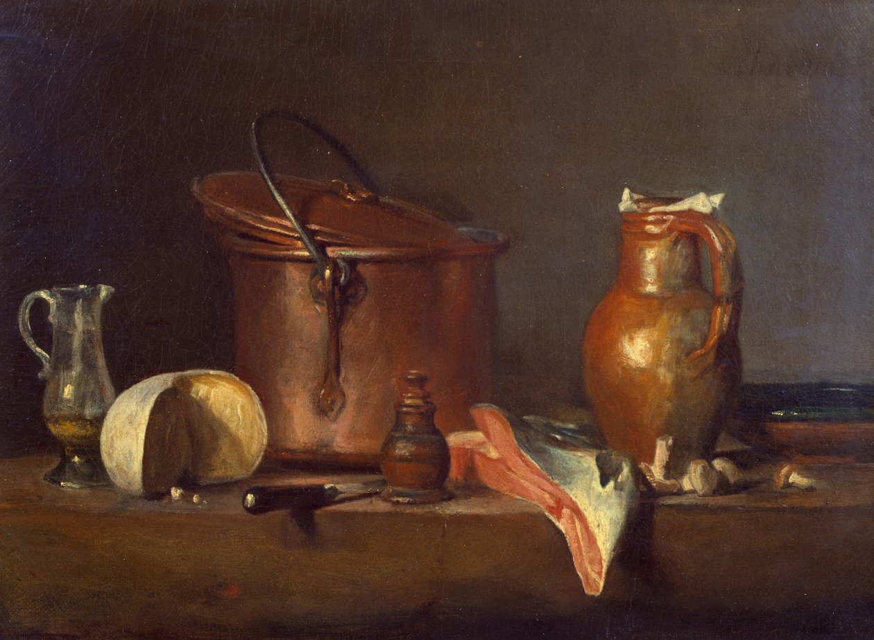 Stilleben med laks, ca. 1730 av Jean Baptiste Simeon Chardin