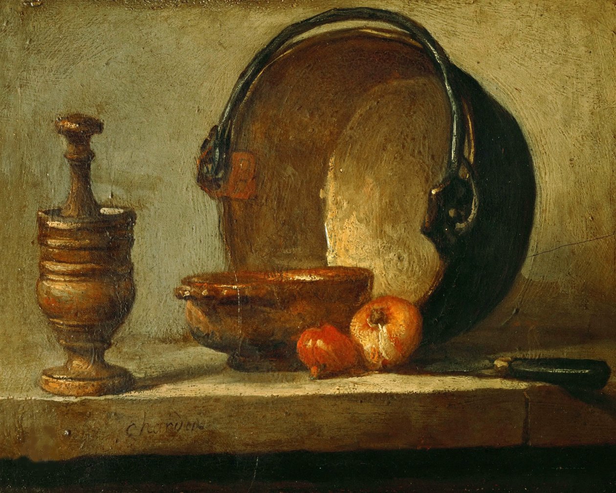 Stilleben med kobberkjele, 1732. av Jean Baptiste Simeon Chardin