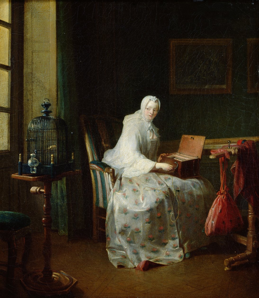 Fugleorganet eller en kvinne som varierer sine gleder, 1751 av Jean Baptiste Simeon Chardin
