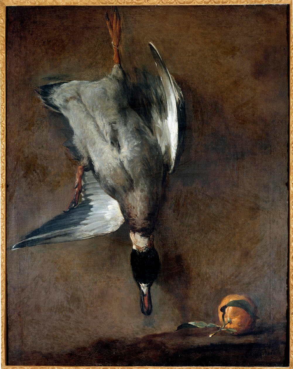 Maleriet The Dead Duck av Jean Baptiste Simeon Chardin (1699-1779) Gien fra 1700-tallet, Musee de la Chasse av Jean Baptiste Simeon Chardin
