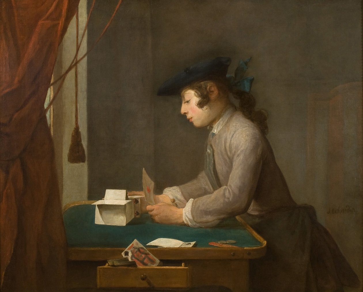 The House of Cards, 1735 av Jean Baptiste Simeon Chardin