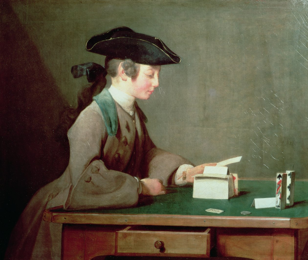 The House of Cards, ca. 1736-37 av Jean Baptiste Simeon Chardin