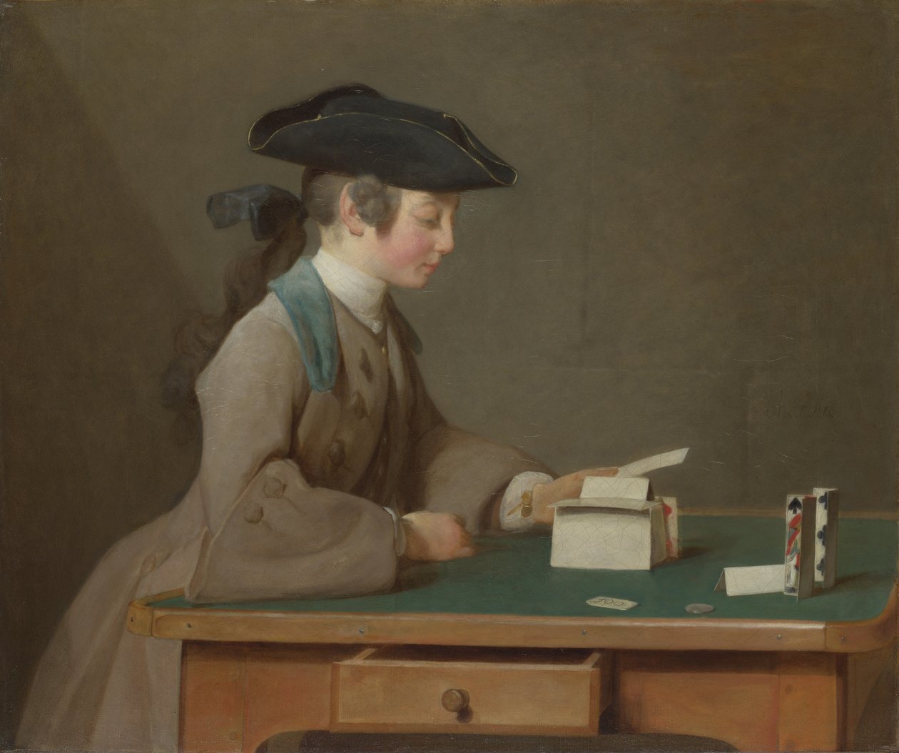 The House of Cards, ca. 1736 av Jean Baptiste Simeon Chardin