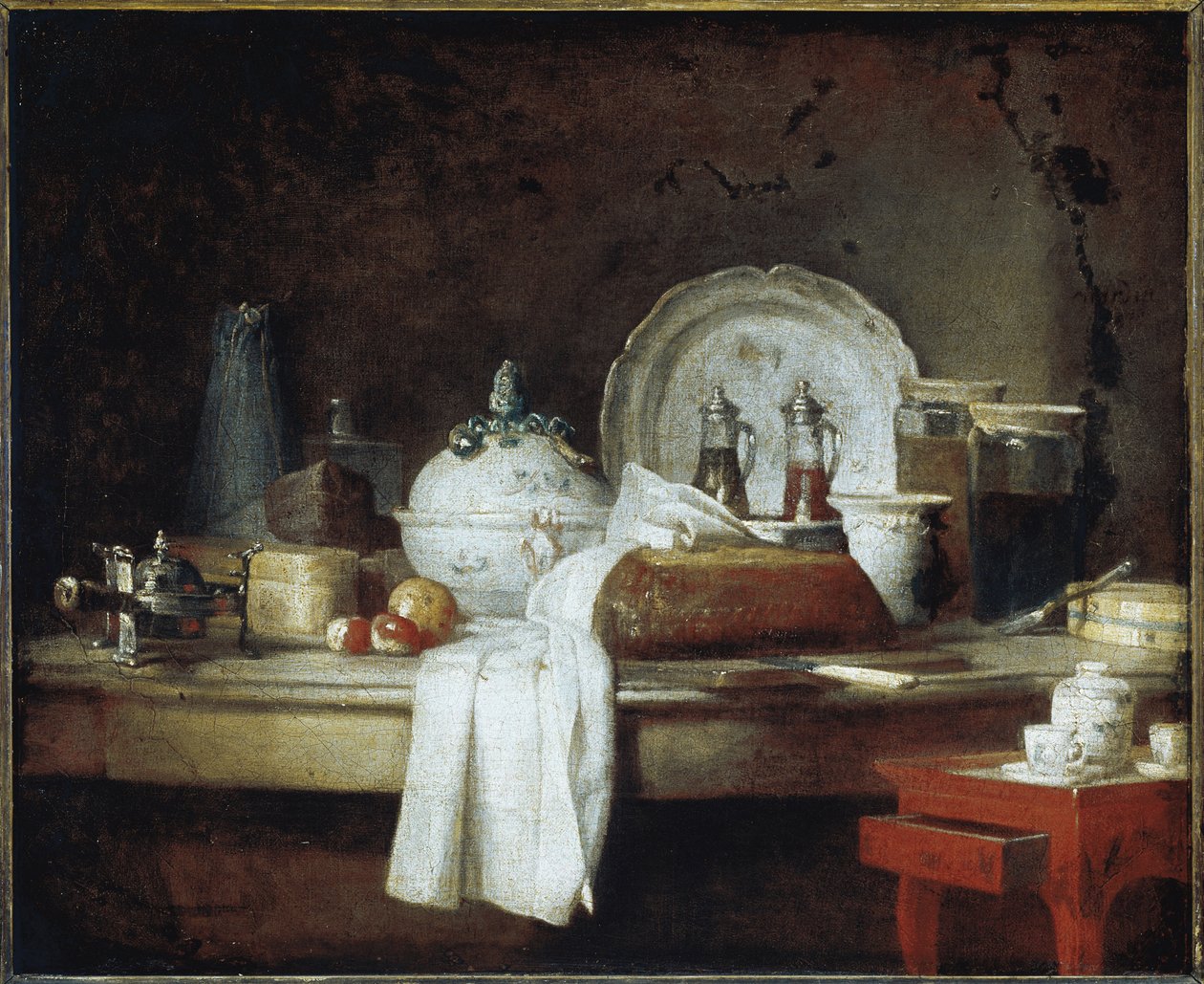 Offiserens mess eller restene av en lunsjdessertfest (olje på lerret, ca. 1763) av Jean Baptiste Simeon Chardin