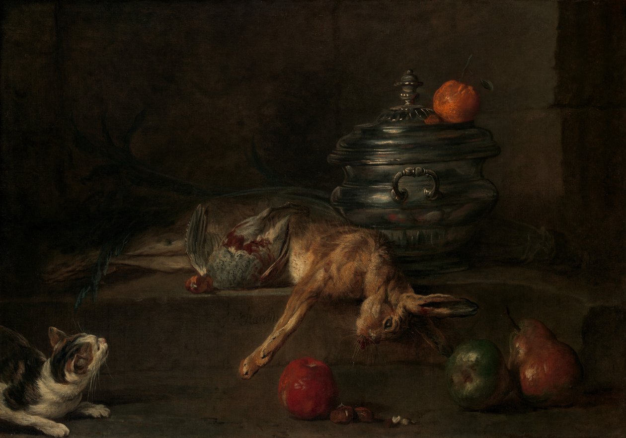 Sølvterrinen, ca. 1728-30. av Jean Baptiste Simeon Chardin