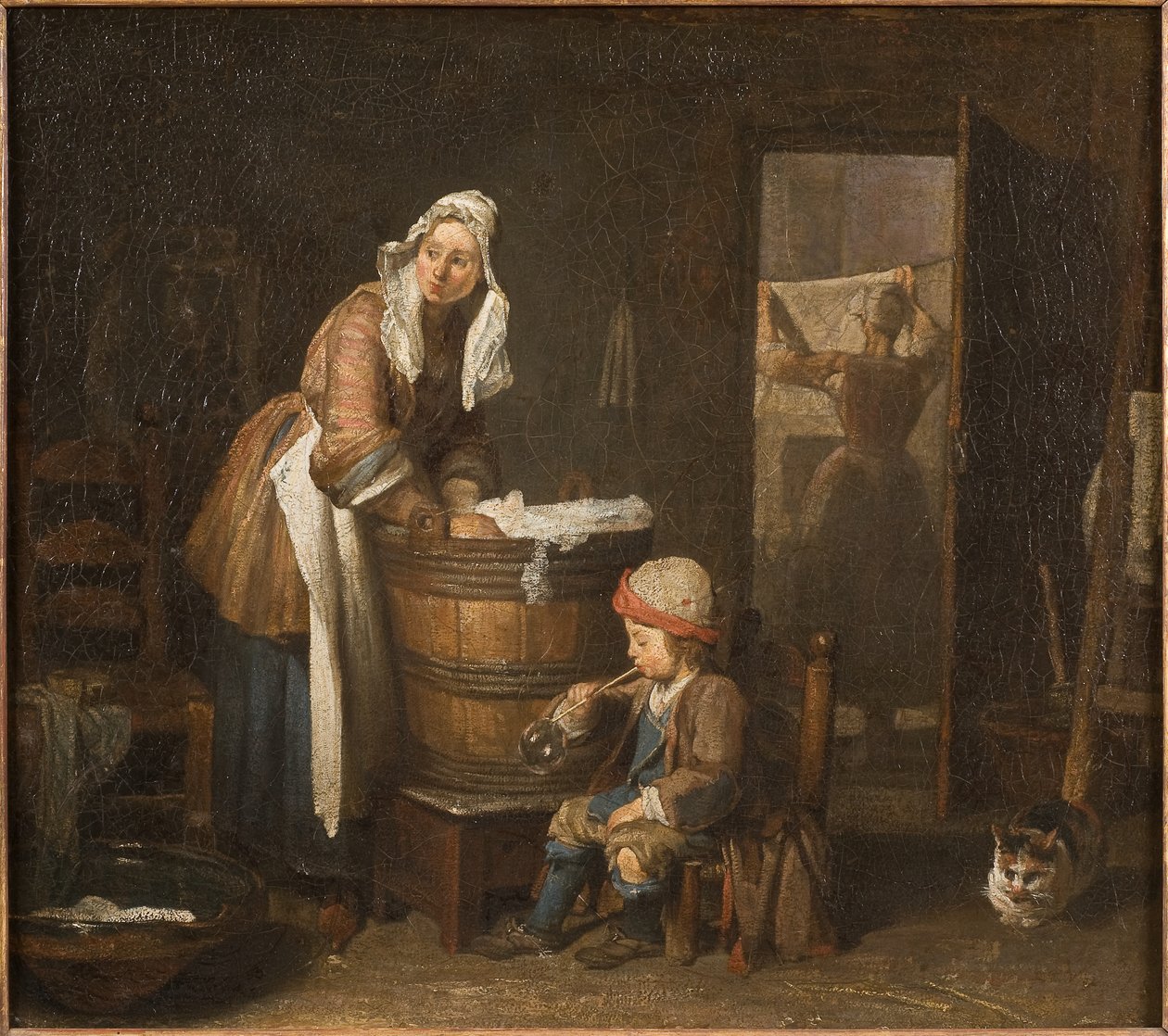 The Washerwoman (olje på lerret) av Jean Baptiste Simeon Chardin
