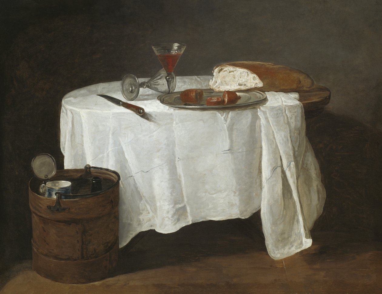 Den hvite duken, 1731-32 av Jean Baptiste Simeon Chardin