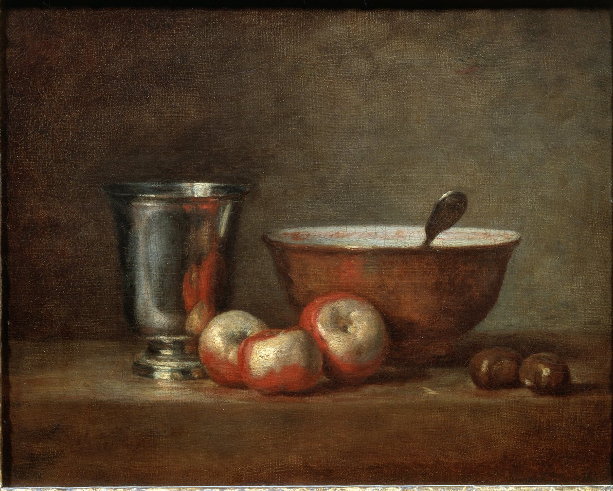 Sølvbegeret (eller sølvbegeret) - Olje på lerret av Jean Baptiste Simeon Chardin