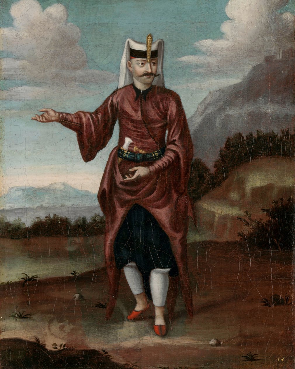 En soldat av janitsjarene av Jean Baptiste Vanmour (workshop of)