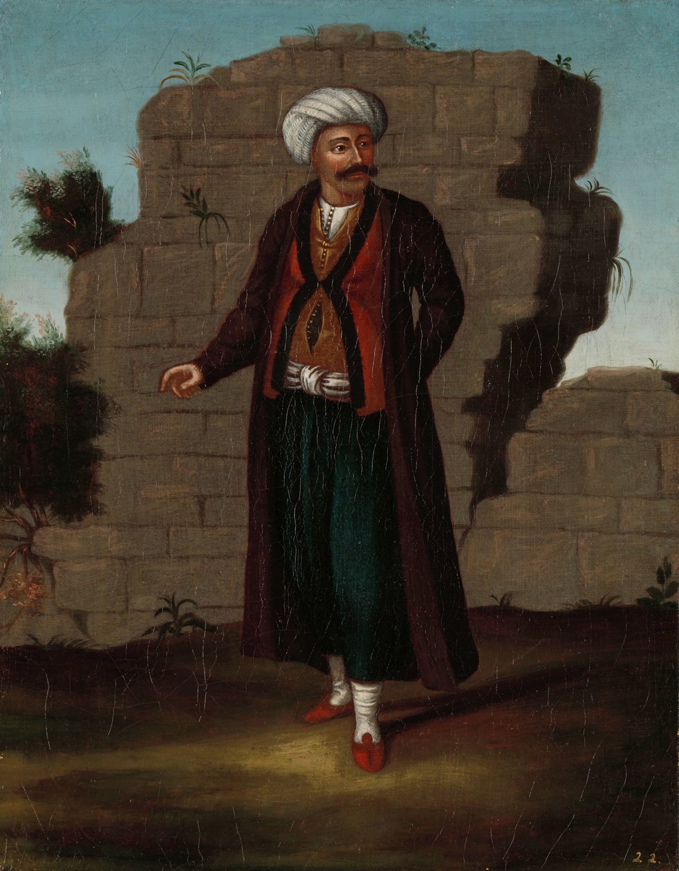 Mann fra øya Mykonos av Jean Baptiste Vanmour (workshop of)