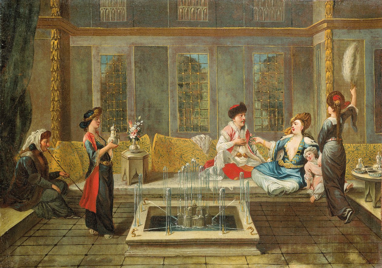 Armensk interiør med en sultan og hans favoritt av Jean Baptiste Vanmour
