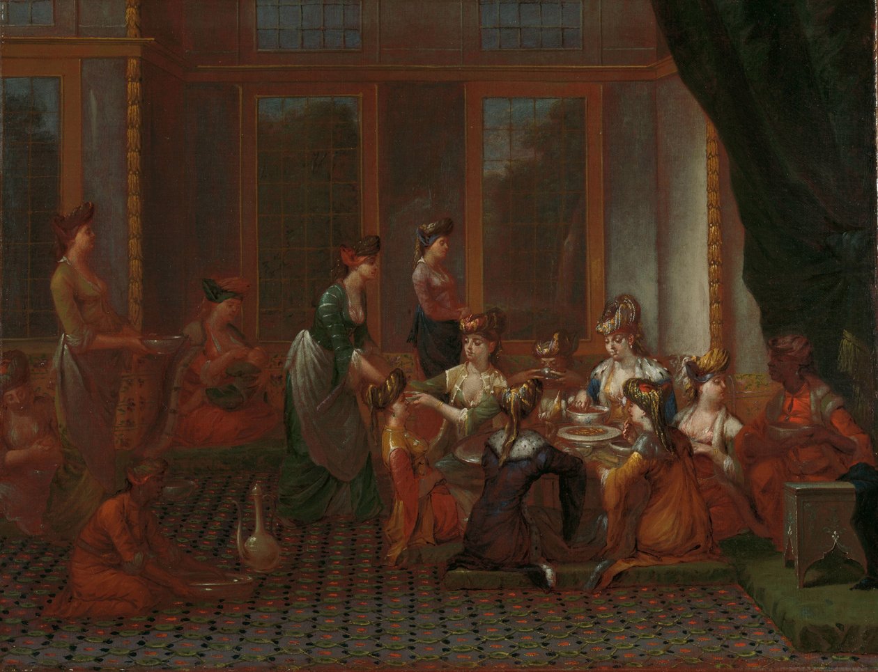 Bankett for utmerkede tyrkiske kvinner av Jean Baptiste Vanmour