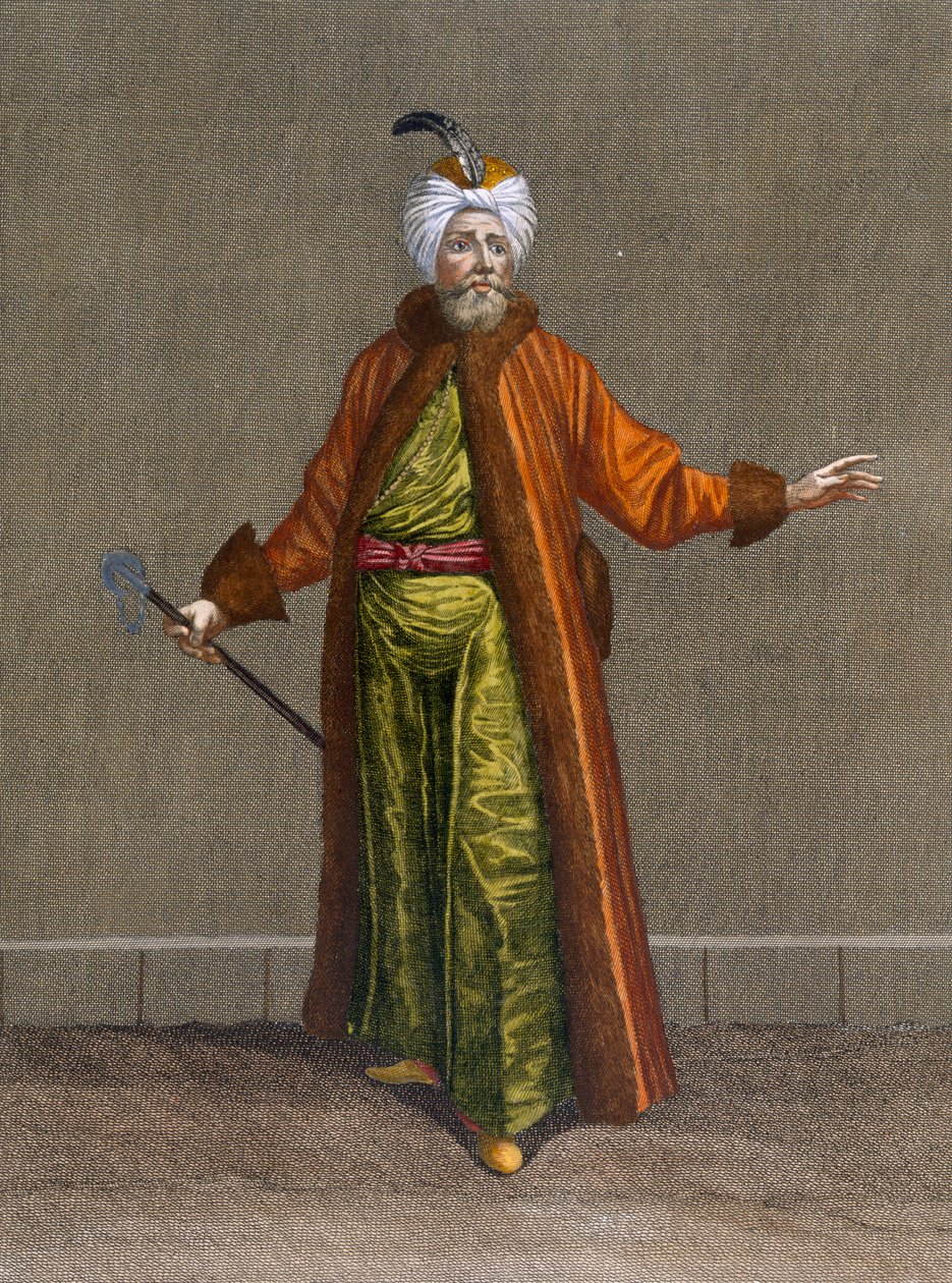 Biach-Chioux, plate 14 fra 'Samling av hundre trykk som representerer Levantens forskjellige nasjoner' av Charles de Ferriol, gravert av Gerard Scotin (1671-1716), 1707-08 (farget en av Jean Baptiste Vanmour