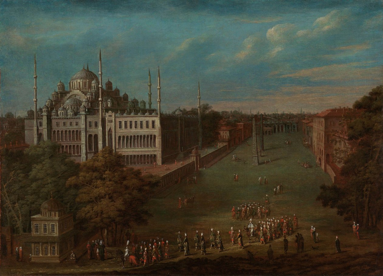 Storvesiren krysser Atmeydanı (hesteplassen) Storvesiren krysser Atmeydanı (hippodromen) av Jean Baptiste Vanmour