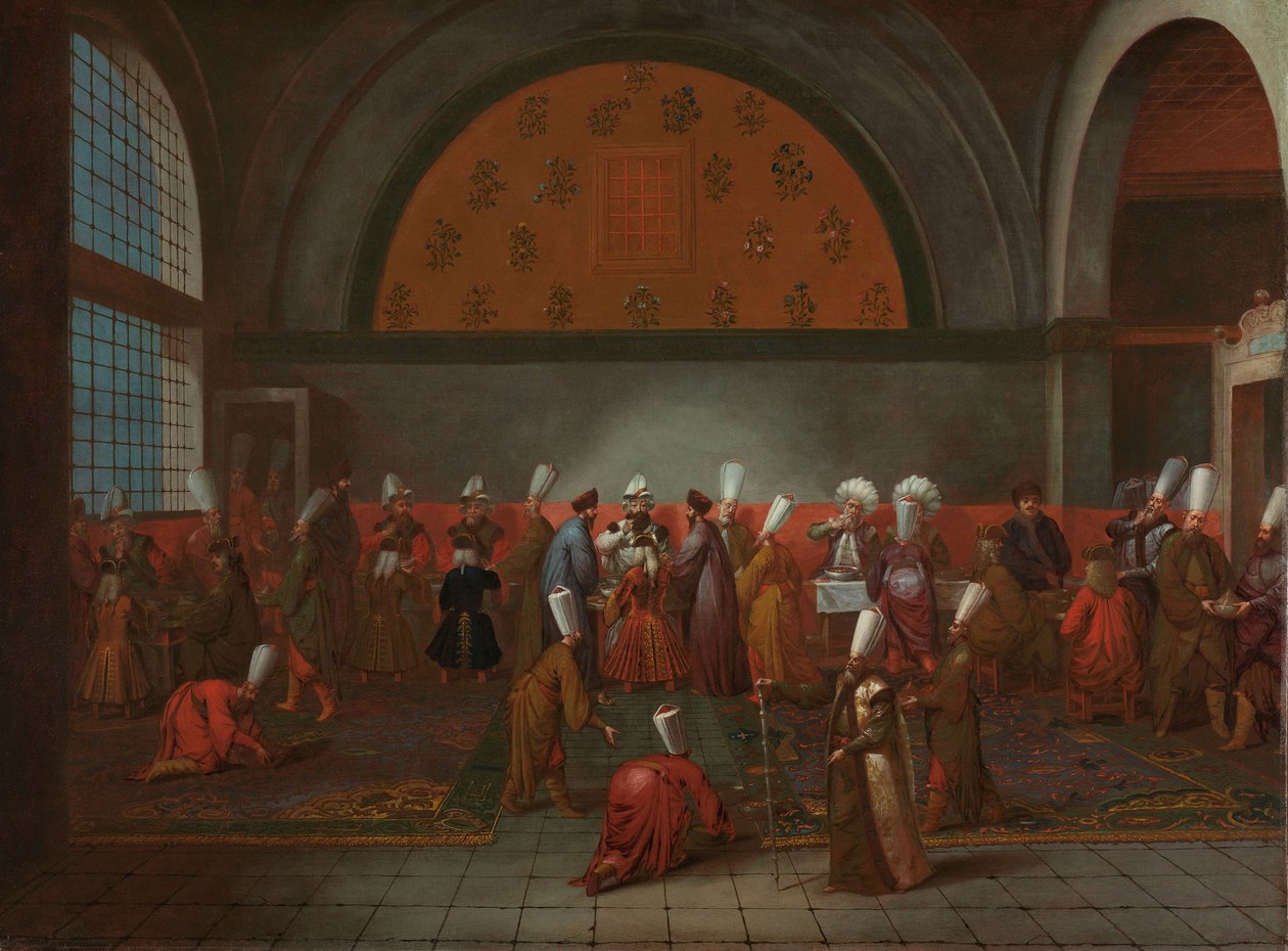 Måltidet til ære for ambassadør Cornelis Calkoen, ca. 1727-30 av Jean Baptiste Vanmour