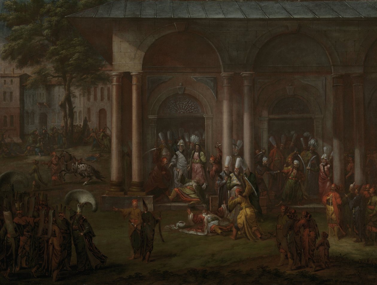 Mordet på Patrona Halil og hans medopprørere Mordet på Patrona Halil og hans tilhengere av Jean Baptiste Vanmour