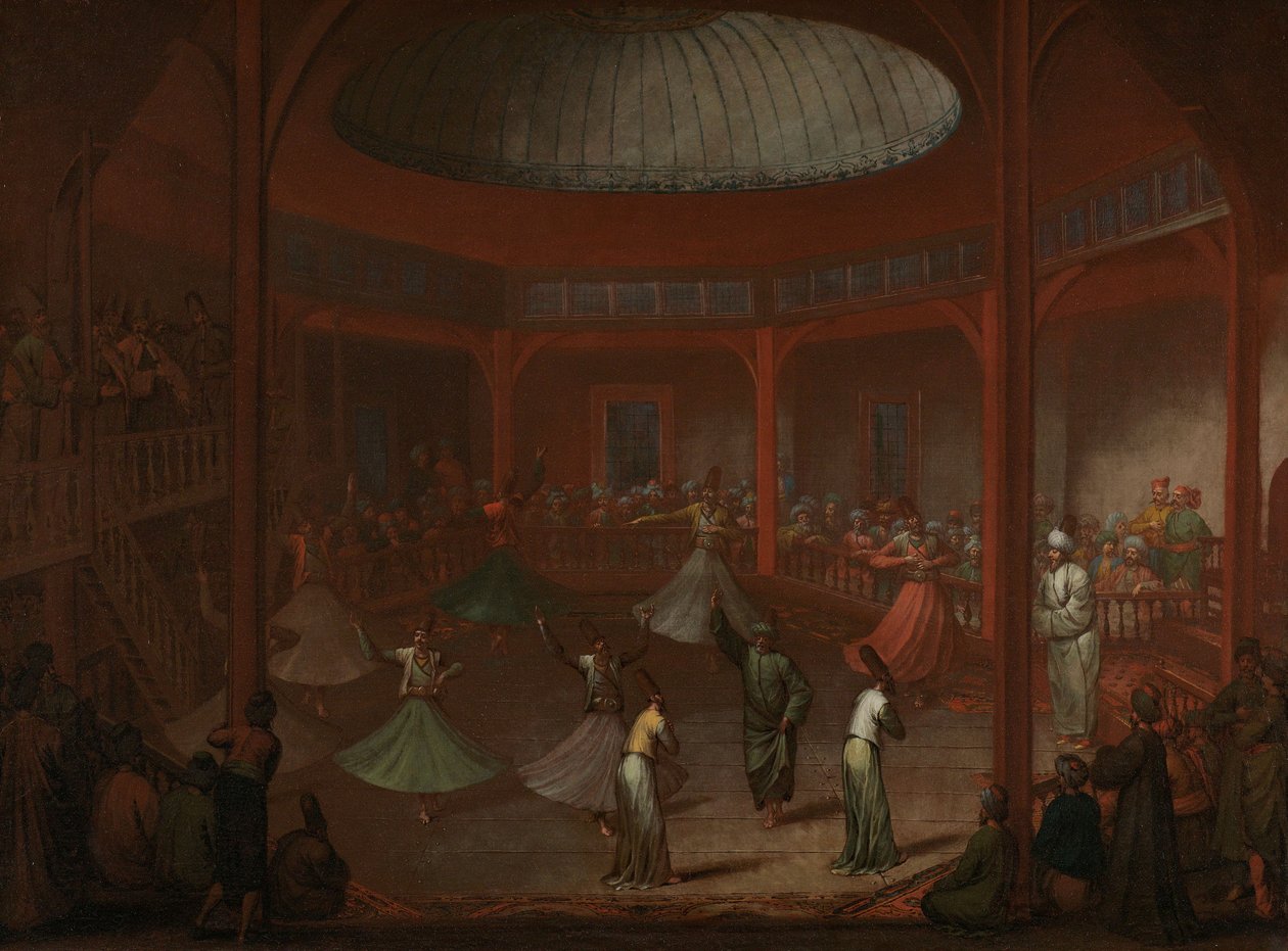 Virvlende dervisjer, ca. 1730 av Jean Baptiste Vanmour