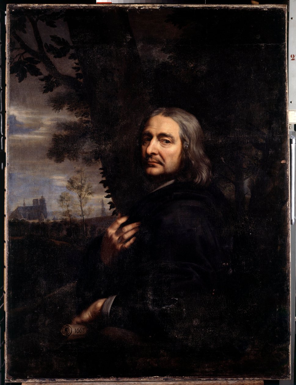 Philippe de Champaigne, onkel til kunstneren (1602-1674) Kopi av et forsvunnet selvportrett. Maleri av Jean Baptiste de Champaigne (1631-1681) 1668 Søn. 1,2x0,9 m av Jean Baptiste de Champaigne
