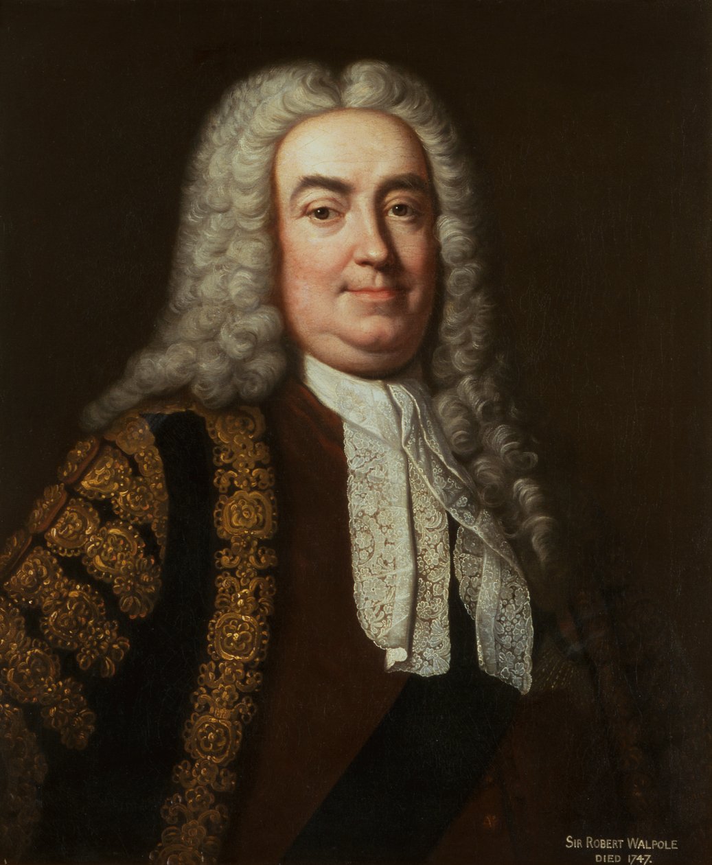 Portrett av Sir Robert Walpole, ca. 1740 (olje på lerret) av Jean Baptiste van (studio of) Loo