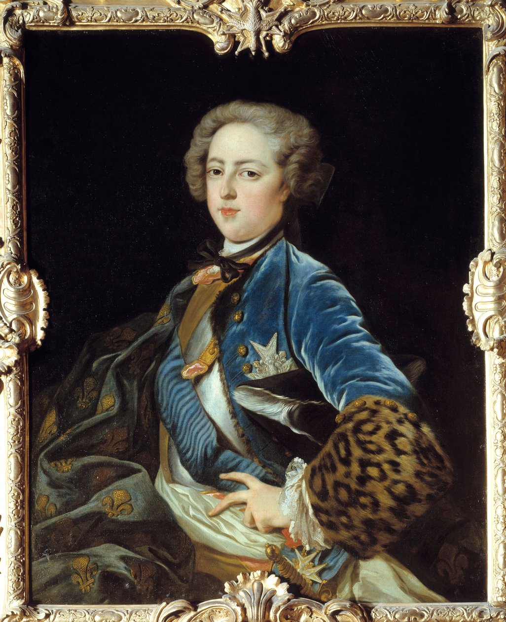 Portrett av Louis XV (1710-1774), konge av Frankrike. Maleri av Jean Baptiste Van Loo (1684 - 1745) av Jean Baptiste van Loo