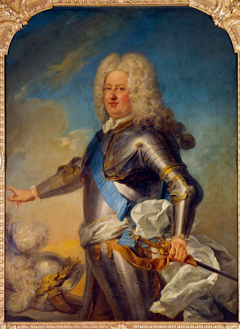 Portrett av Stanislas Leszcinski (1677-1766) Konge av Polen, hertug av Lorraine og barmaleri av Jean Baptiste Van Loo (1684-1745) 1700-talls søn. 1,33x1,13 m av Jean Baptiste van Loo