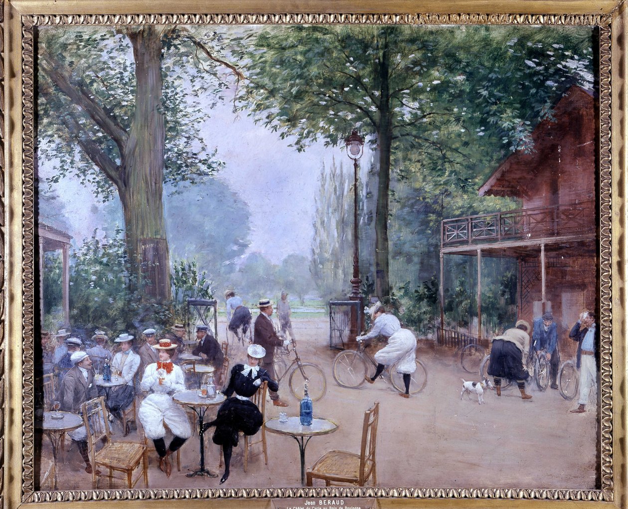 Sykkelhytte i Bois de Boulogne, ca. 1900 - Akvarell av Jean Beraud (+ 1935). Selmuseet. av Jean Beraud