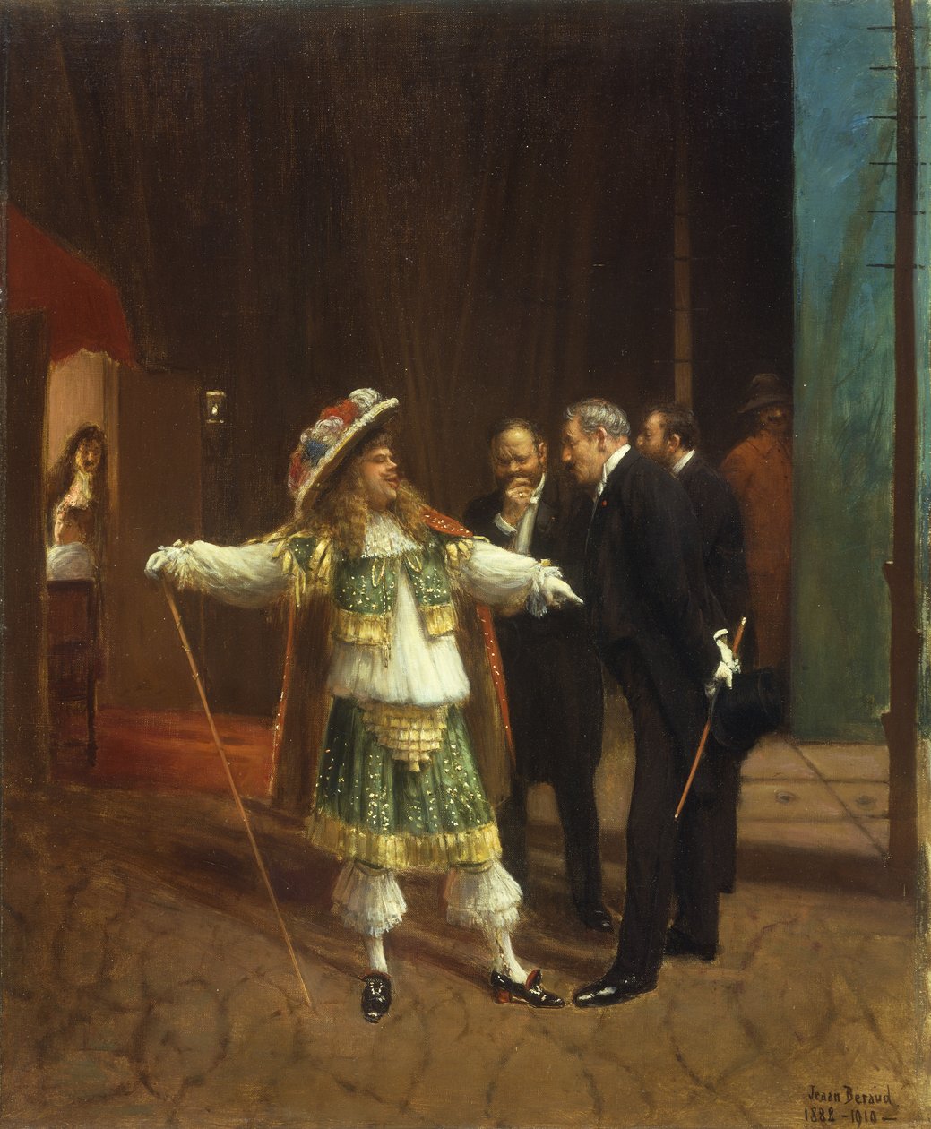Coquelin den eldre i "Le Bourgeois Gentilhomme" av Moliere, ca. 1882 av Jean Beraud