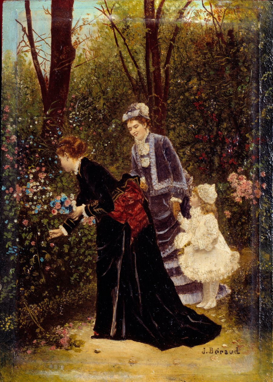 I hagen. Maleri av Jean Beraud (1849-1935) av Jean Beraud