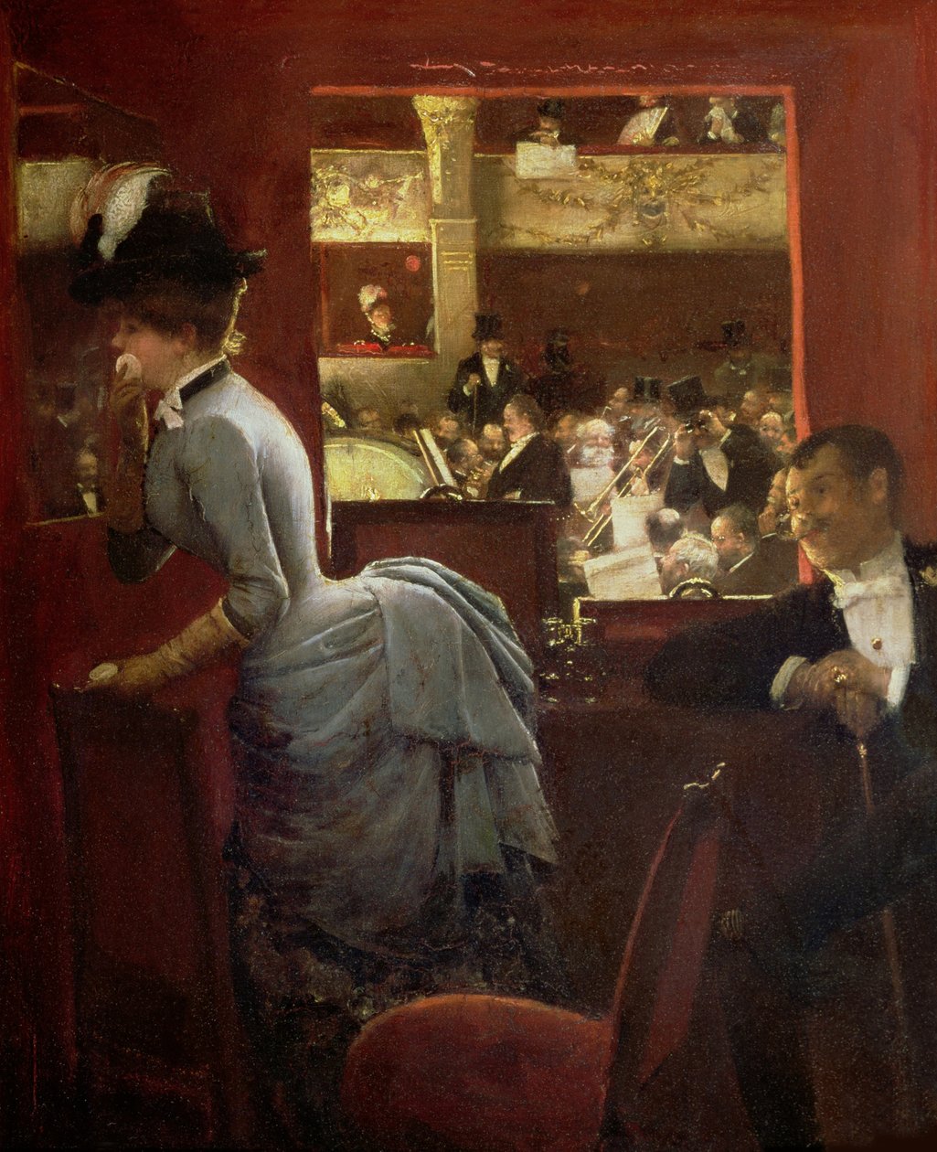 The Bathtub, at the Variety Theatre The Theatre Box at the Variety, 1883. av Jean Beraud