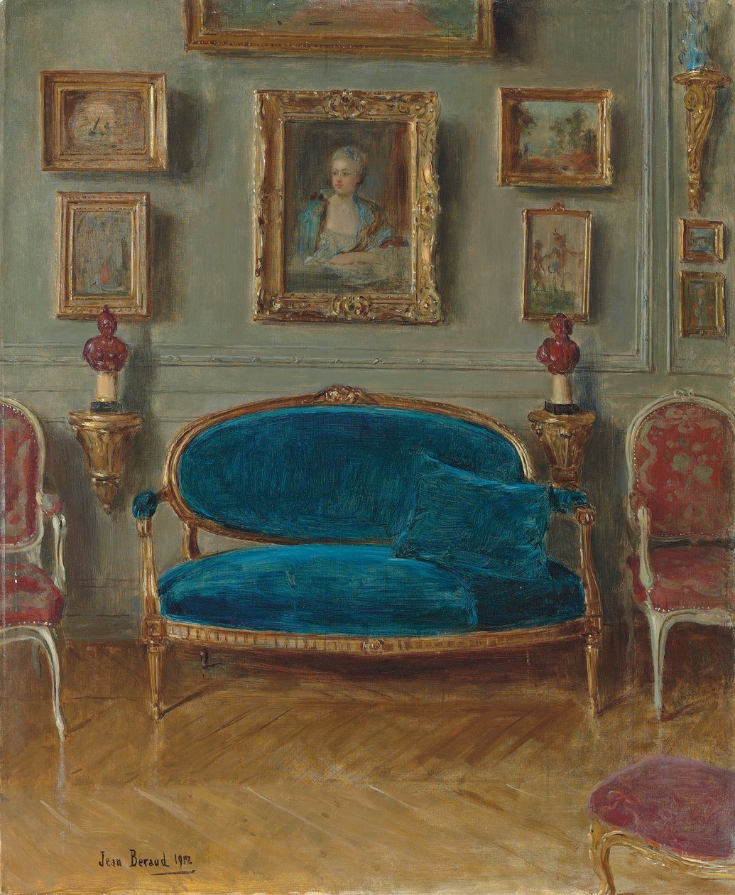 Den blå sofaen, 1912 av Jean Beraud