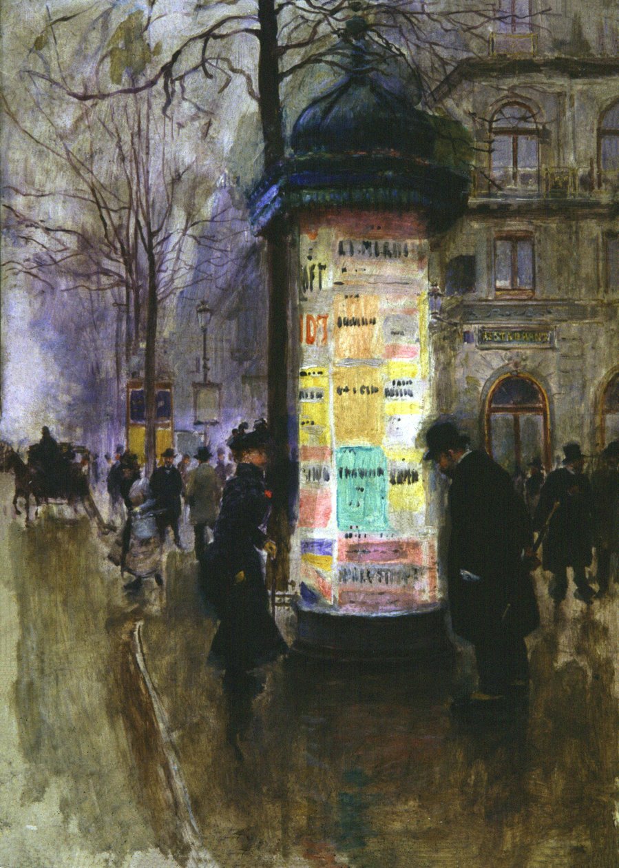 Morris-søyle, ca. 1900 (akvarell) av Jean Beraud