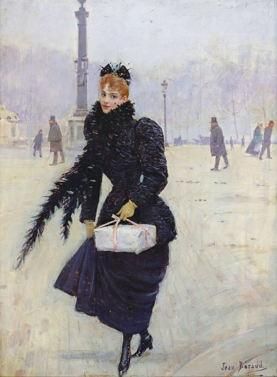 Parisisk kvinne på Place de la Concorde, ca. 1890 av Jean Beraud