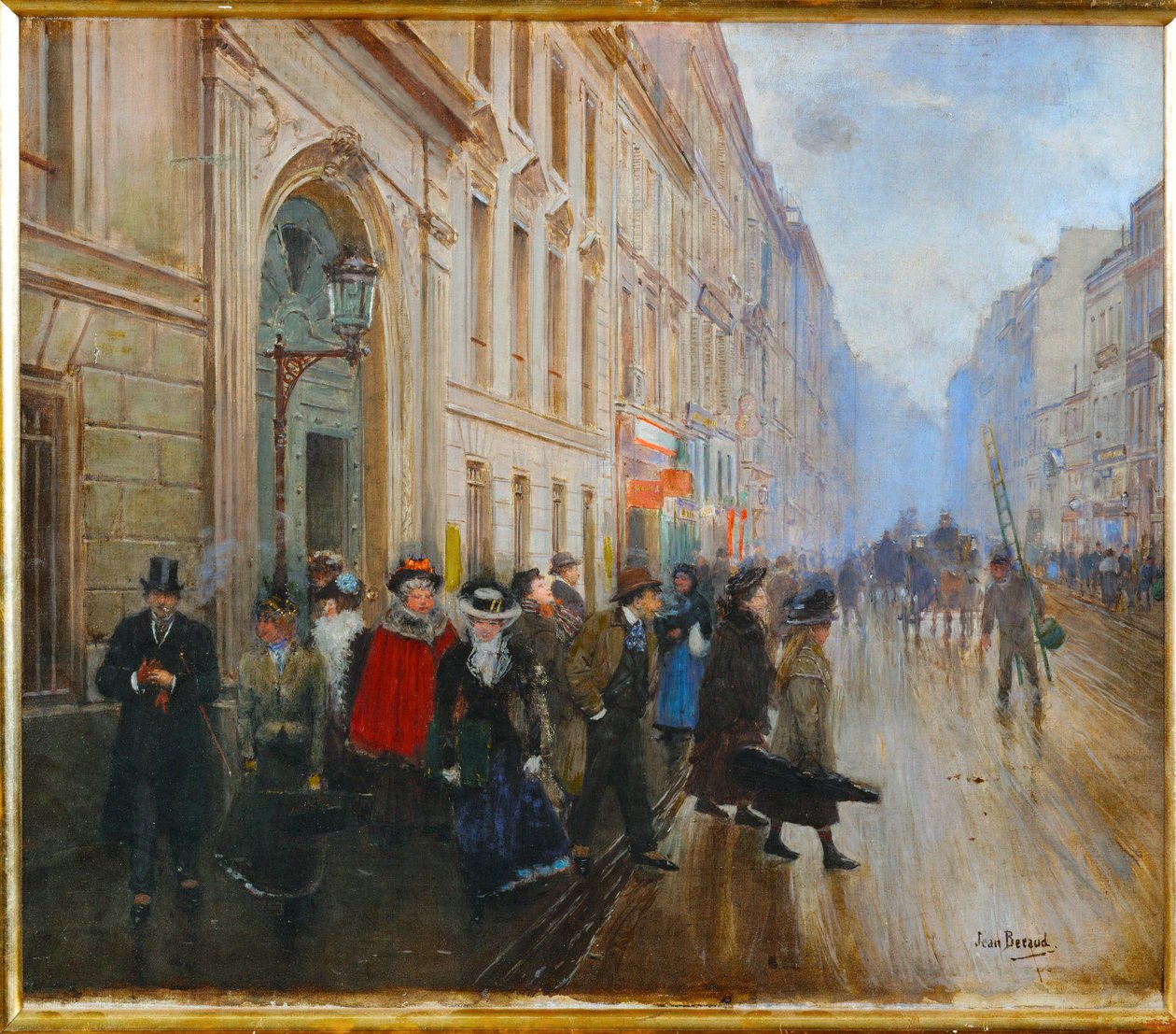 Studenter som forlater konservatoriet, musikkakademiet i Paris (maleri på lerret) av Jean Beraud